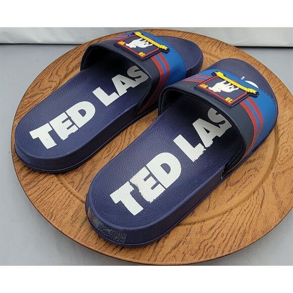 Ted Lasso Men's Navy Blue Slide Sandals Non-Slip Size 8 - Picture 4 of 12